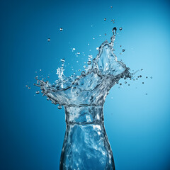 Water splash in bottle