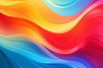 Colorful abstract background with vibrant wavy lines. Generative AI