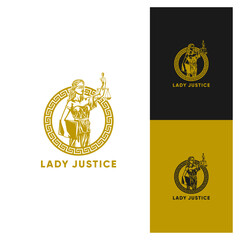 Lady justice, Themis With Black Book Logo Inspiration for Law firm - obrazy, fototapety, plakaty