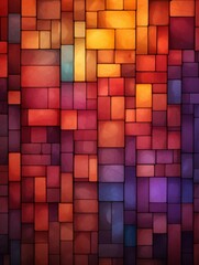Mosaic Tile Creative Abstract Geometric Texture. Graphic Digital Art Decoration. Abstract Shaped Surface Vertical Background. Ai Generated Vibrant Angular Pattern.