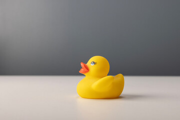 yellow duck on the table