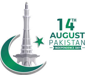 Pakistan vector, 14 August, independence day vector