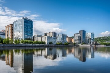 Fototapeta na wymiar Scenic cityscape of Oslo, the capital of Norway. Generative AI
