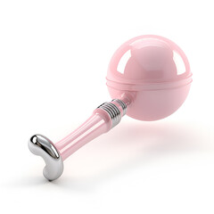 3d render of baby rattle, isolated on white background,Generative AI