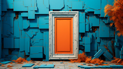 open door with orange door