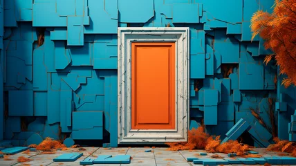Photo sur Aluminium Vielles portes open door with orange door