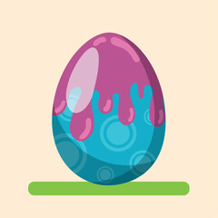 Isolated colored realistic easter egg icon Vector