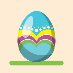 Isolated colored realistic easter egg icon Vector