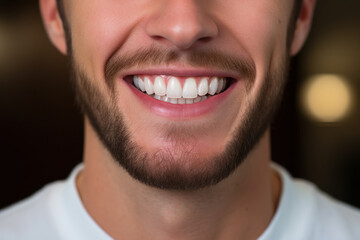 Obraz premium Rediscovering your youthful smile with teeth whitening. Concept of age-defying grins. Generative Ai.