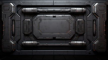 Naklejka premium futuristic sci - fi spaceship interior