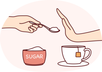 Person saying no to sugar
