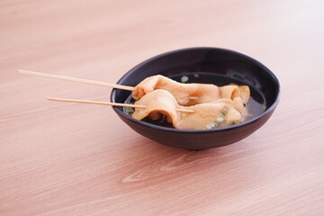 Korean odeng fish cake or Eomuk Guk is popular street foods style