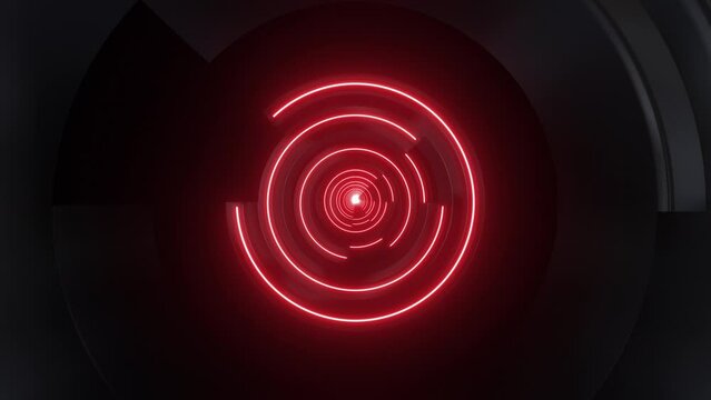 This stock motion graphic video of4K Colored Neon Radial Tunnel with gentle overlapping curves on seamless loops.