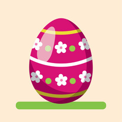 Isolated colored realistic easter egg icon Vector