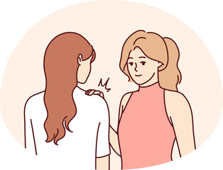 Smiling young women posing together