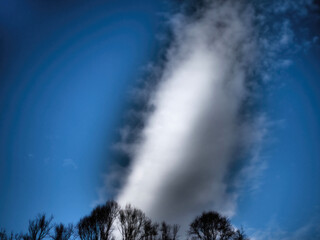 Beautiful view of white clouds in a blue sky