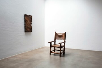 The room features a chair against a plain white wall. Generative AI