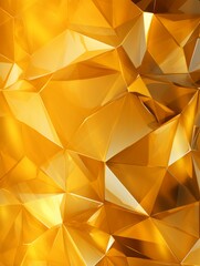 Yellow Sapphire Crystal Creative Abstract Geometric Texture. Graphic Digital Art Decoration. Abstract Shaped Surface Vertical Background. Ai Generated Vibrant Angular Pattern.