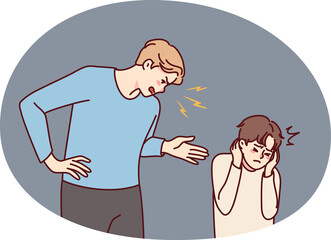 Aggressive parent scream at child