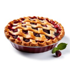 A pie with lattice on top. Generative AI.