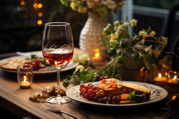 Festive table. Beautiful dishes.