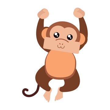 Isolated cute monkey character Vector