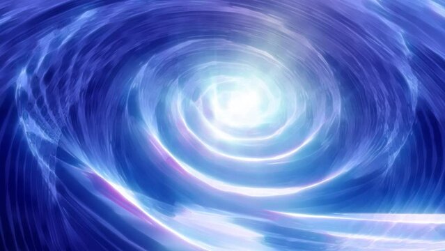 Abstract blue swirling twisted vortex energy cosmic galactic bright glowing spinning tunnel made of lines, background