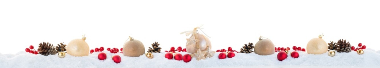 Christmas garland on white