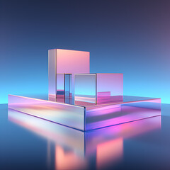 3d render of product podium for products mock up 