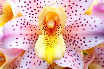 Pink white Phalaenopsis Orchid Polka dots flowers, close up