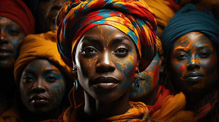Photo of african people colorful of africa day concept