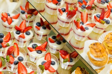 Freshly baked desserts on the table