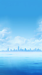 Fototapeta premium blue water skyline