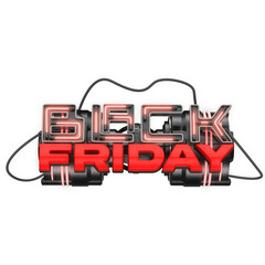 3d black friday stamp in red color