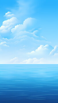 blue water skyline