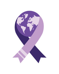 epilepsy day purple ribbon world