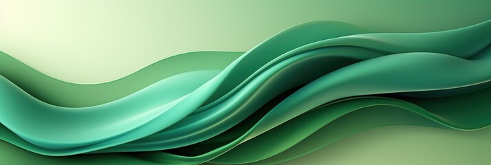 abstract panoramic green waves background