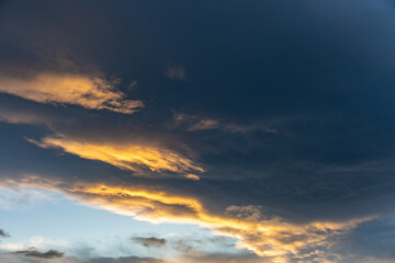 Various clouds at sunset on a very windy autumn day!