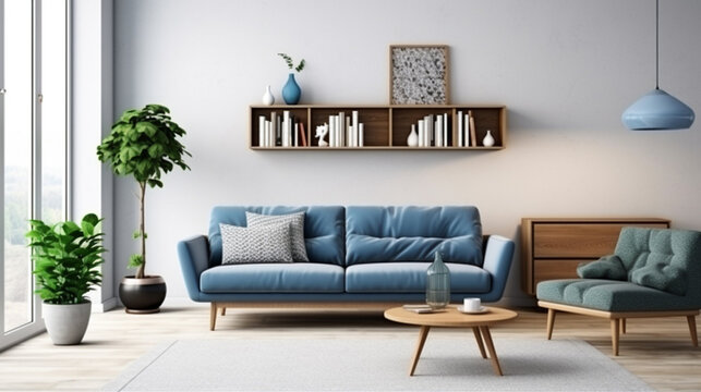 Contemporary living - luxurious interior with elegant furniture and cozy atmosphere,
generativa IA