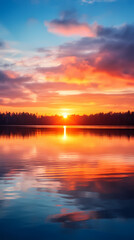 Fototapeta premium sunrise over lake