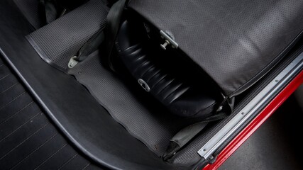 Back seats in the back of a car