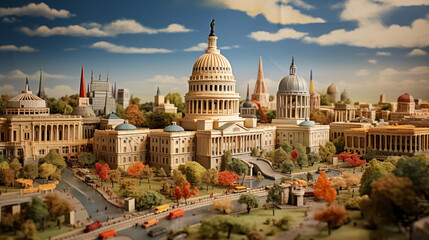 Washington DC Capitol in miniature - obrazy, fototapety, plakaty