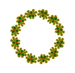 christmas wreath isolated on white background