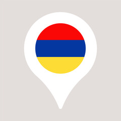 armenia pin location flag. vector illustration national flag isolated on light background