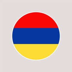 armenia circle flag. vector illustration national flag isolated on light background
