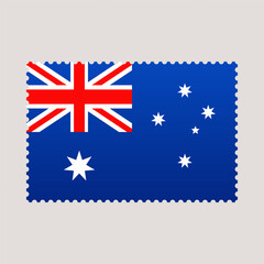 australia flag postage stamp. vector illustration national flag isolated on light background