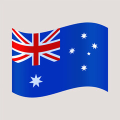 australia wavy flag. vector illustration national flag isolated on light background
