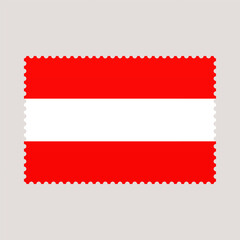 Naklejka premium austria flag postage stamp. vector illustration national flag isolated on light background