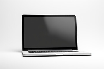 Laptop isolated blank screen display mockup pc. Notebook mockup on white background