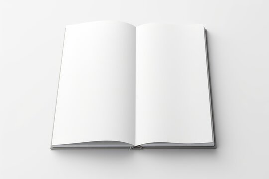 mockup of opened book with blank pages isolated on white background